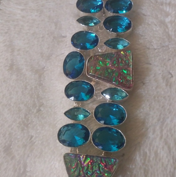 Jewelry - Swiss Blue Topaz Gemstone 925 Silver Bracelet💙